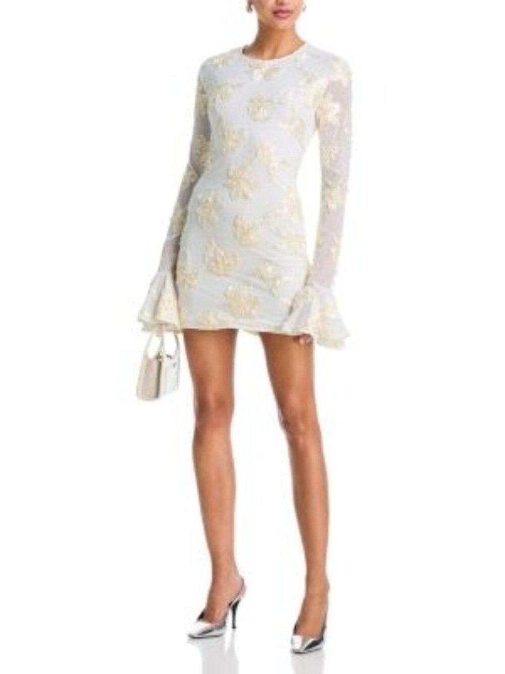 ROTATE Flower Mesh Mini Dress